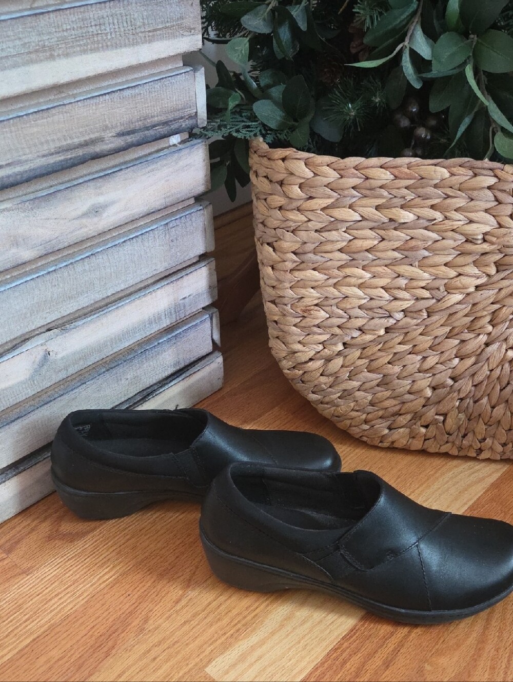 Clarks Black Slip-On Women's Comfort Loafers